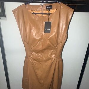Heyson Tan Faux Leather Dress
